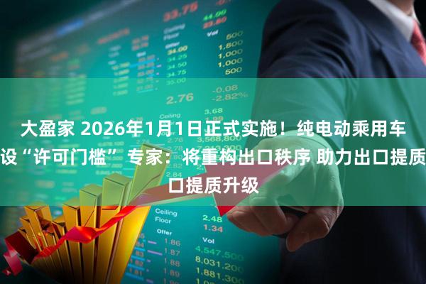 大盈家 2026年1月1日正式实施！纯电动乘用车出口设“许可门槛” 专家：将重构出口秩序 助力出口提质升级