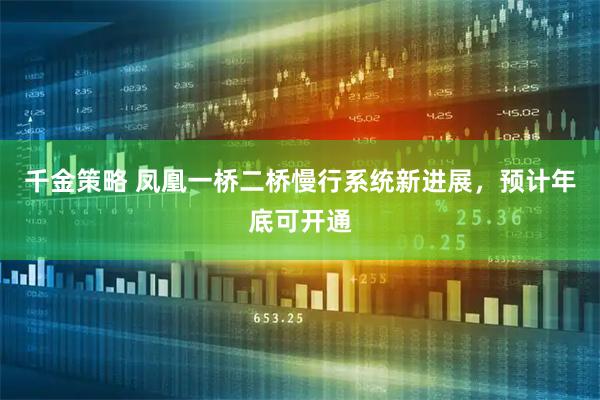 千金策略 凤凰一桥二桥慢行系统新进展，预计年底可开通